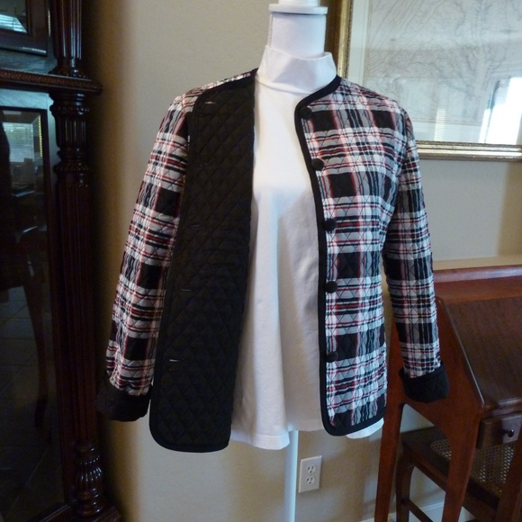 Quilted Jacket Black and White Plaid NWT - Picture 3 of 8